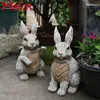 Figurine decorative Decorazione da giardino fatta a mano Cortile Giardinaggio all'aperto Resina Creativa Cartoon Animal Emulational Ornaments