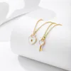 Collares pendientes 2 unids/set collar de pareja para mujer romántico llave cerradura corazón cadena de eslabones dorados regalos de joyería de Metal para amantes