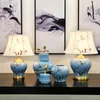 Lampy stołowe Modna chińska ceramika do salonu Dekorca domu nowoczesne oprawy oświetlenia LED biurka lekkie luminaria
