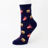 Calzini da donna in cotone Illustrazione creativa Patatine fritte di Amburgo Coca Cola Tube Ins Trend Street Shooting Cartoon Calcetines