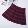 Saias Moda Mulheres Estilo Preppy Plaid High Student Chic Student Pleated Harajuku Uniforms Ladies Girls Dance 230414