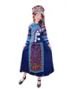 Women stage wear Hmong Clothing Blue Miao Dance suit Chinese ethnic dress Apparel festival party performance costume