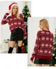 Kobiety swetry zimowe Europa i Ameryka okrągła szyja Sweter świąteczny Kobiety Długie rękawy Małe płatek śniegu luźne pullover Y2K Ubrania 231113