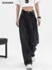 Damen Jeans Damen Baggy Long Jeans Harajuku Schwarze Hose mit weitem Bein Streetwear Vintage Hohe Taille Jeanshose Große Tasche Y2k Feamle 230413