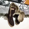 Stivali da donna Stivali da neve invernali Pelle scamosciata Vera pelliccia Diapositive Pelle Impermeabile Stivali invernali caldi al ginocchio Scarpe da donna di moda EU42 11