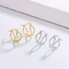 Stud Earrings S925 Sterling Silver Hollow U-shaped For Female Minority Design Sense With Small Clear