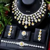 Necklace Earrings Set Missvikki Fashion Yellow CZ UAE Dubai Bridal For Women Wedding Party Nigerian African Earring