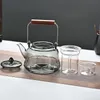 Посуда для напитков Двухцветный чайник с лучами, стеклянный чайник с двумя внутренними резервуарами, чайный сервиз