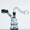 Acook Glass Oil Burner Pipes Tjockt klart rör Small Bubbler Bong Mini Oil Dab Rigs för rökning av vattenpipa