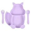 Tazze Piatti Utensili 3 Pezzi Piatti per Alimentazione in Silicone per Bambini Simpatico Cartone Animato Scoiattolo Piatti Antiscivolo Ventosa Ciotola per Bambini Articoli per la Tavola Senza Bpa AA230413