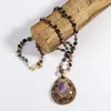 Pendant Necklaces Fashion Magnificent Bohemian Jewelry Purple Tourmaline Stone And Crystal Amethyst Dorp