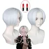 Party Supplies Tokyo Revengers Kurokawa Izana Cosplay Wig Silver White Short örhängen Värmesbeständig fiberhår med gratis Cap Halloween