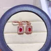 Dangle Oorbellen Designer Ruby Stud Zilver 925 Damessieraden Vrouwelijk Esthetisch Gratis verzending op edelstenen