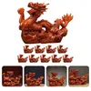 Garden Decorations 10 Pcs Wooden Animal Decoration Statue Ornament Chic Statues Small Indoor Tabletop Dragon