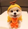 犬のアパレル小犬のためのかわいいフルーツ服パーカー暖かいフリースペット服子犬猫コスチュームコートコートジャケットスーツ231113