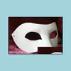 Masques De Fête Blanc Demi Masque Halloween Papier Blanc Zorro Diy Hiphop Peint À La Main Danse De Rue 10 Pcs / Lot Drop Delivery Home Gard Dhecp