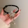 Choker ALLYES Vintage Inlaid Rhinestone Star Leather Necklace For Women Trend Punk Adjustable Tassel Necklaces Party Jewelry