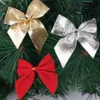 Julekorationer 12pcslot Craft Bows Diy Tree For Crafts Gold Silver Red Bowknot Home Decoration 231113