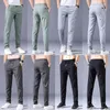 Men's Pants Ice Silk Men Breathable Long For Man Fashion Casual Male Trousers Bottoms Elastic Loose Clothing