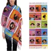 Écharpes Mafalda mignon affiche écharpe pour femmes hiver automne pashmina châle enveloppement belle longue tenue quotidienne