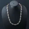 Pretty Women's Two Tone Gold Moissanite Diamond Enhanced VVS Clarity Chain Fullt Iced Out Women's Fashionable Neck Chain