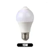 Ampoule de capteur de corps humain marche/arrêt automatique veilleuse haute qualité légère lampe de faible puissance d'urgence 9W 12W 15W