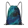 Sacos de compras Personalizado Navy Night Sky Cordão Mochila Homens Mulheres Leve Espaço Galaxy Gym Sports Sackpack Sacos para Treinamento