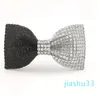 Bow Ties High-End Shiny Rhinestone Crystal Tie för män brittisk stil skjorta slips lyx smycken bröllopskläder tillbehör