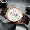 Orologi da polso Marchio svizzero POSHI Orologio da uomo Moda Top Luxury Sport Orologio da polso da uomo Impermeabile in pelle luminosa Data Orologi al quarzo Orologio da uomo 231114