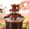 Andra köksmatsalar Threelayer Chocolate Fountain Machine Automatic Melting Tower Waterfall Pot Hushåll Commercial 231114