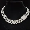 Chokers Mannen Vrouwen Hip Hop Ketting voor Fashion party 20mm breedte Ruit Cubaanse Kettingen Ketting Hiphop Iced Out Bling sieraden 231113