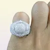 Round CZ -ringar puffade Marine Micro Paled Full Bling Iced Out Cubic Zircon Fashion Hiphop Jewelry Gift Z5C2387748959