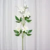 Flores decorativas 5 cabeças Clematis Artificial Home Garden Decor Fleur Artificielle Favores de festa Floral branco