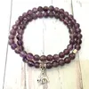 Strand MG0597 haute qualité A méthyste Rose Quarz énergie Bracelet ensemble pour femmes Yoga Mala bijoux spirituel Hearling