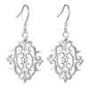 Boucles d'oreilles pendantes en argent Sterling 925, grilles de fenêtre rétro pour femmes, bijoux de haute qualité, cadeau de noël et de mariage