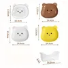 プレート2/4pcs Bandeja de Armazenamento com desenhos urso gusingador alimentos fofos placa decorativa para lanche frutas