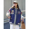 Kurtki damskie mężczyzn mężczyzn Vintage Bomber Jacket Boy Harajuku Varsity Baseball Korean Fashion College Mundur Oversizezed Y2K Street Coats