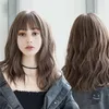 Synthetic Wigs SHANGKE For Women Daily Cosplay Long Water Wave Lolita With Bangs Cold Brown Heat Resistant Hair Bob 230413
