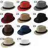 Män stingy brim hattar kvinnor halm hattar mjuka panama hattar utomhus sol mössor 15 färger välj 0350