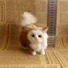 الحيوانات الكهربائية/RC الحيوانات واقعية القط أفخم ألعاب LifeLike Fur Fur -Studed Cat Dolls محاكاة هريرة النماذج الحيوانات عيد ميلاد المسيح