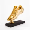 Dekorativa föremål Figurer 29cm High Football Soccer Award Trophy Guldpläterade mästare Shoe Boot League Souvenir Cup Gift Custo DHPCI