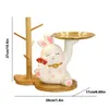 Decorative Objects Figurines Lucky Cat Statue Resin Storage Sculpture Organizing Tray Small Items Box Laughing Miniature For Home Entrance Decoration 231114