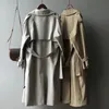 Giacche da donna Classico Trench lungo kaki Cappotto oversize coreano Moda Cintura Giacca a vento Autunno Primavera Cappotto doppio petto Gabardinas 231113