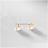 Stud Pet Dog Paw Prints Earrings Puppy Memorial Minimalist Earring Cute Animal Footprint Gold Sier Plated Drop Delivery Jewel Dhgarden Dhmho