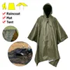 Raincoats 3 in 1 Multifunctional coat Waterproof Poncho Backpack Hiking Cover Motorcycle Outdoor Awning Camping Tent Mat 230413