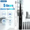 Tandborste kraftfull ultraljudssonisk elektrisk tandborste USB -laddning laddningsbar tandborste tvättbar elektronisk blekning tänder borste J110 231113