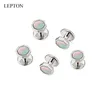 Manschett Länkar Pearl Cufflinks Mother Tuxedo Studs Set Lepton Shell Cufflink Collar Studs Manschett Länkar Män smycken Drop Shipping J230413