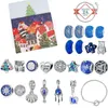 Halskette Ohrringe Set WANGAIYAO Advent Blue Department Weihnachten Countdown Kalender Geschenkbox DIY Perlenarmband Dream Starry