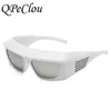 Lunettes de soleil 2023 Nouveau Vintage Steampunk lunettes De soleil femmes hommes marque De mode Y2K blanc lunettes De soleil femme miroir extérieur nuances Oculos De Sol T230414