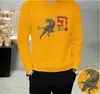 Erkek Hoodies Sweatshirts Chaopai Erkekler Uzun Kollu Sweater Leopar Sonbahar Yeni Yuvarlak Boyun Gömlek Çok Rahat Işık Lüks Erkekler Top